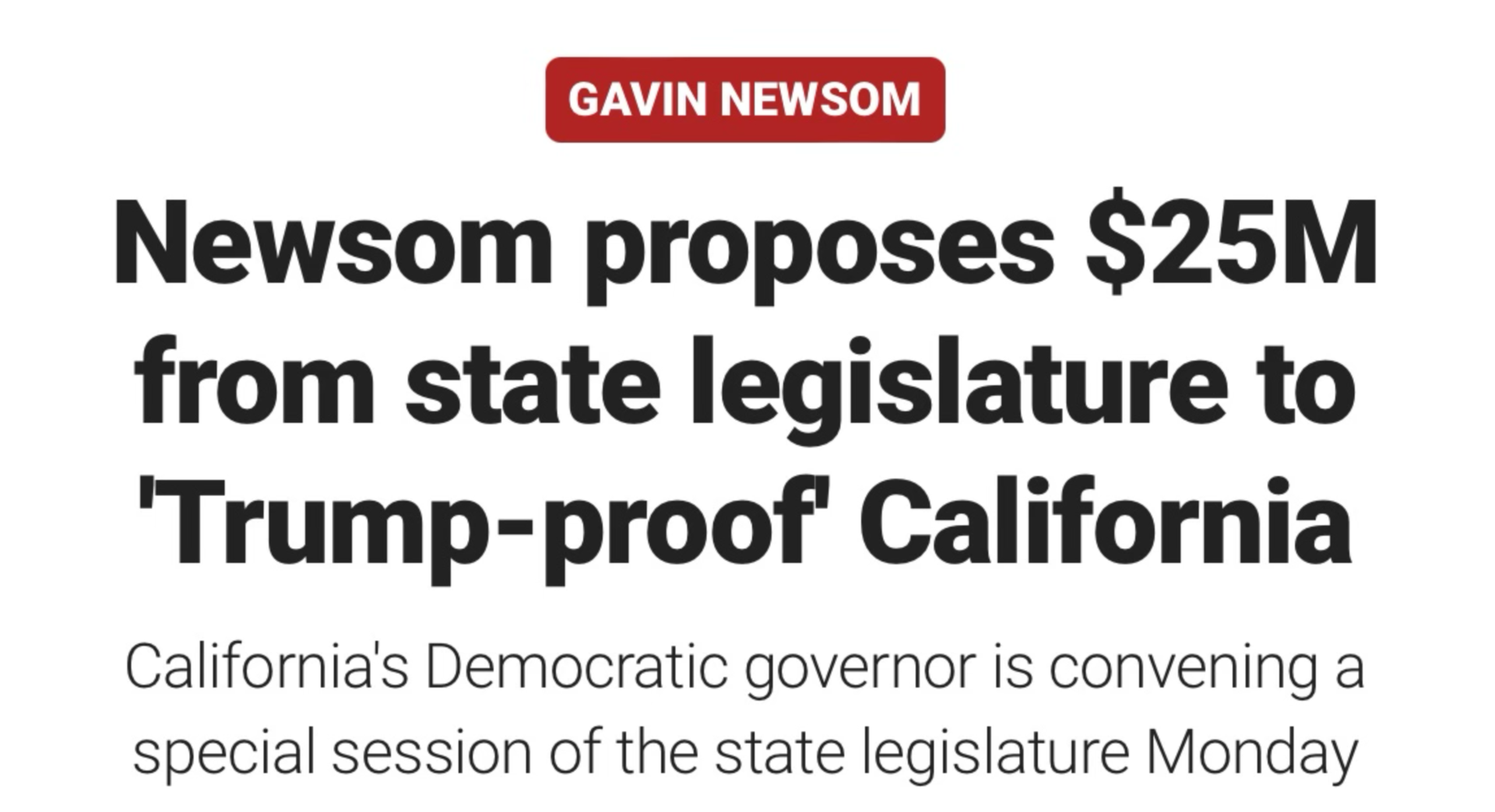 Screenshot of
Newsom Proposal