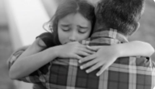 Girl hugging Dad, from DM piece
