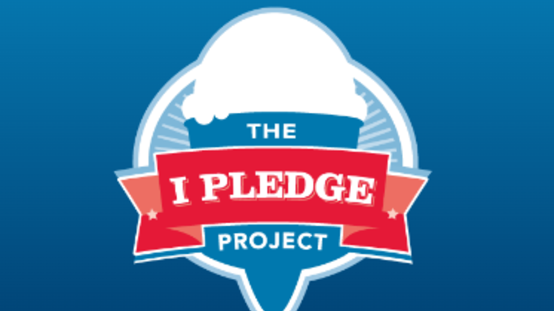 Ice cream shop offering free ice cream cones in July to kids 12 and
under for reciting the Pledge of Allegiance